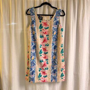 VINTAGE Shannon Marie Hawaii 100% Cotton Shift Dress – Made in USA – Tropical